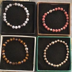 Set of 4 Milor 925 Italy Bracelets, 3 are Gemstone